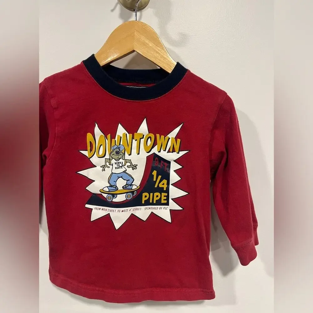 Retro Skateboard Graphic Long Sleeve Tee